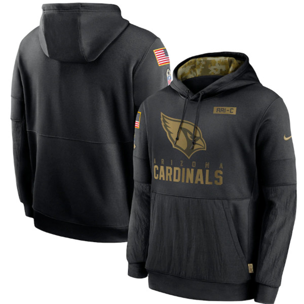 Men's Arizona Cardinals Black NFL 2020 Salute To Service Sideline Performance Pullover Hoodie Men's Arizona Cardinals Black NFL 2020 Salute To Service Sideline Performance Pullover Hoodie